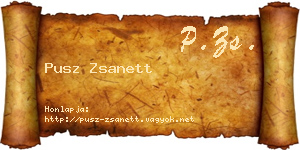 Pusz Zsanett névjegykártya